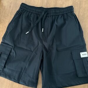 Black Men's Cargo Shorts spandez